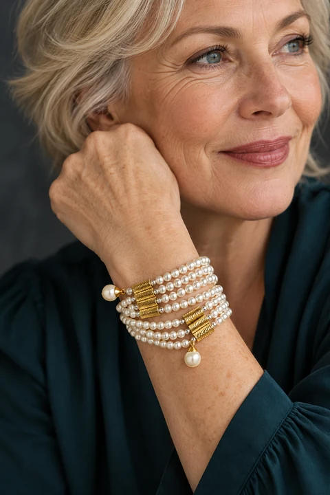 The Élise Poème Necklace worn on a model — AI-generated styling preview