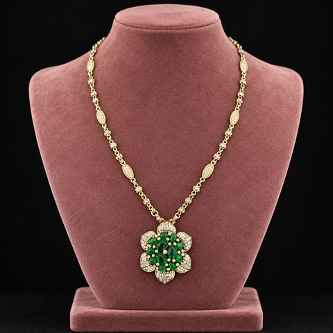 The Suzanne Reverie Necklace on a jewelry display — AI-generated styling preview