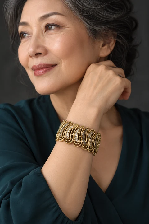 The Éléonore Sonata Bracelet worn on a model — AI-generated styling preview