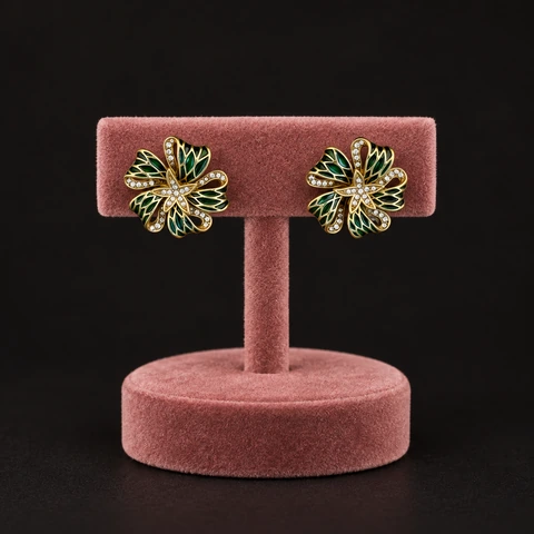 The Alma Reverie Earrings on a jewelry display — AI-generated styling preview