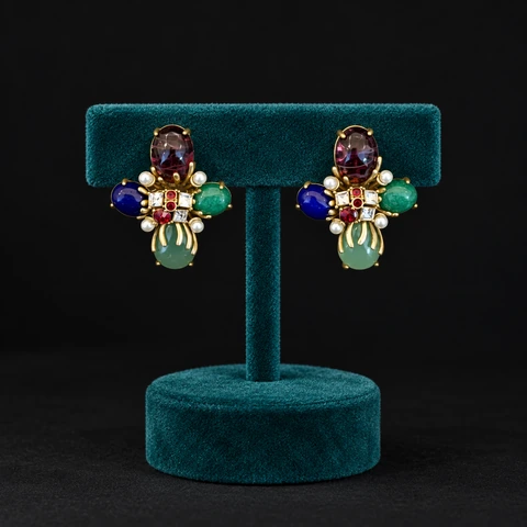 The Agnès Poème Earrings on a jewelry display — AI-generated styling preview