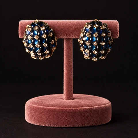 The Véronique Waltz Earrings on a jewelry display — AI-generated styling preview
