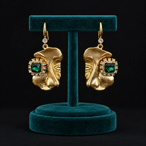 The Éléonore Jardin Earrings on a jewelry display — AI-generated styling preview