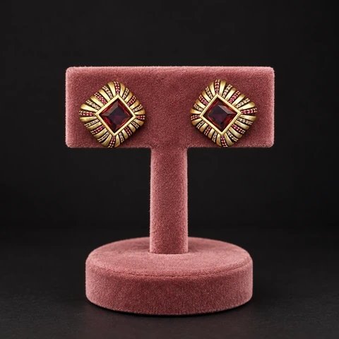 The Marielle Waltz Earrings on a jewelry display — AI-generated styling preview