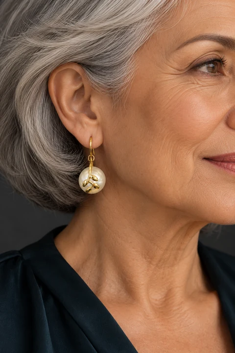 The Adeline Sonnet Earrings worn on a model — AI-generated styling preview