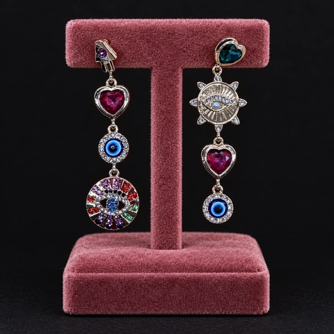 The Léonie Romance Earrings on a jewelry display — AI-generated styling preview