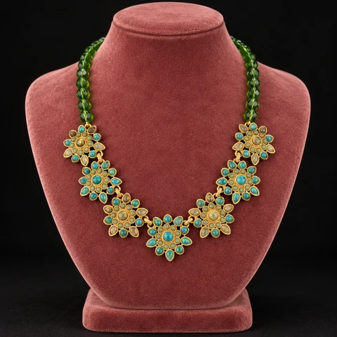 The Marie Fable Necklace on a jewelry display — AI-generated styling preview