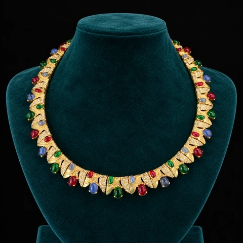 The Olivia Serenade Necklace on a jewelry display — AI-generated styling preview