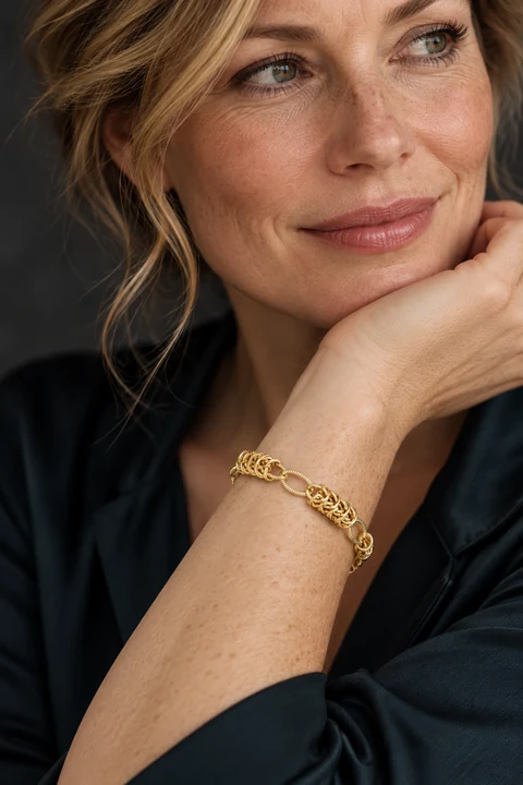 The Cécile Sonnet Bracelet worn on a model — AI-generated styling preview