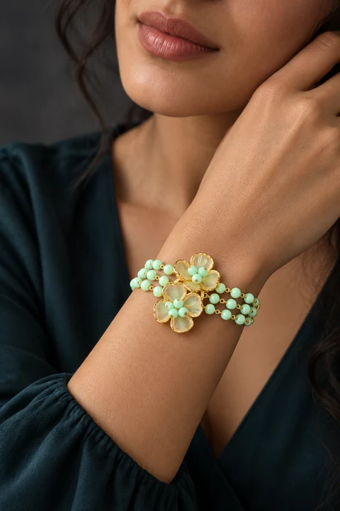 The Monique Waltz Bracelet worn on a model — AI-generated styling preview