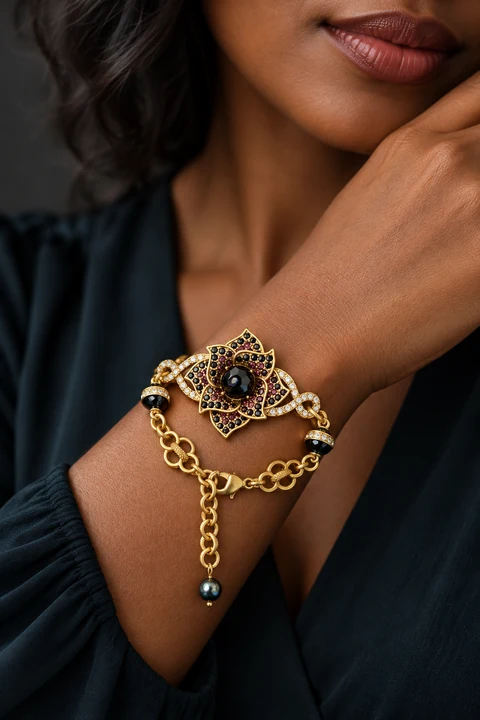 The Pénélope Promenade Bracelet worn on a model — AI-generated styling preview