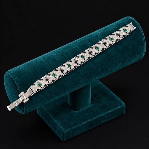 The Anastasie Sonnet Bracelet on a jewelry display — AI-generated styling preview