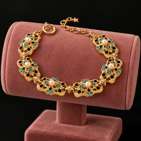 The Éliane Promenade Bracelet on a jewelry display — AI-generated styling preview