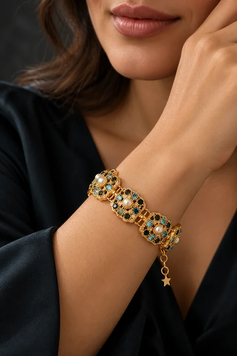 The Éliane Promenade Bracelet worn on a model — AI-generated styling preview