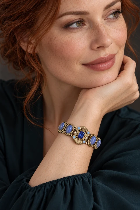 The Béatrice Romance Bracelet worn on a model — AI-generated styling preview