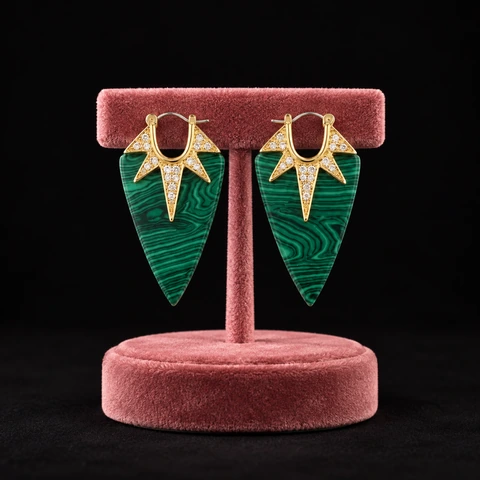 The Giselle Arabesque Earrings on a jewelry display — AI-generated styling preview