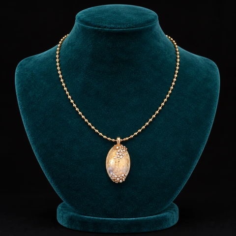 The Pénélope Reverie Necklace on a jewelry display — AI-generated styling preview