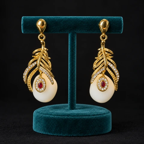 The Francine Jardin White Earrings on a jewelry display — AI-generated styling preview