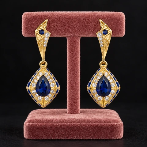 The Claudine Éclat Earrings on a jewelry display — AI-generated styling preview