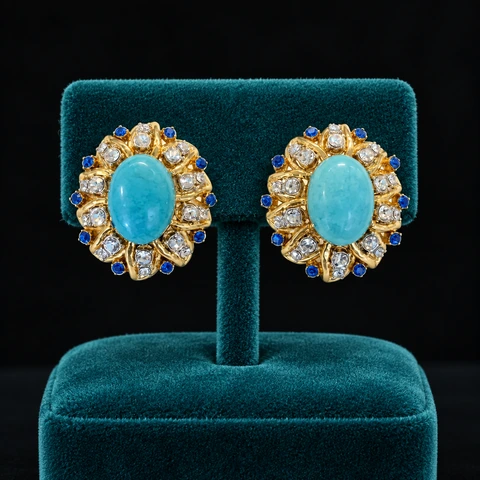 The Belle Fable Earrings on a jewelry display — AI-generated styling preview