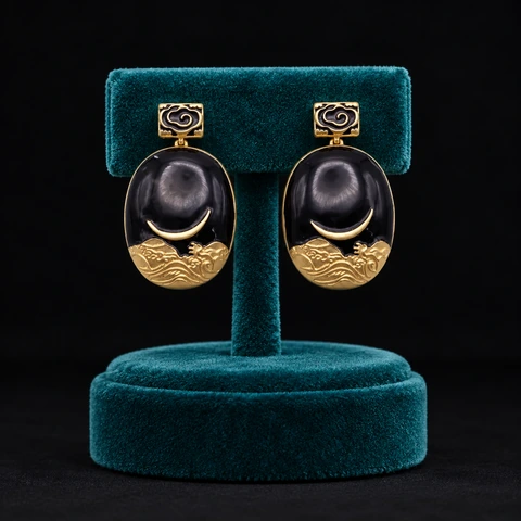 The Estelle Reverie Earrings on a jewelry display — AI-generated styling preview