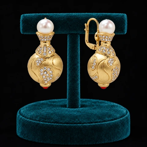 The Diane Reverie Gold-Tone Earrings on a jewelry display — AI-generated styling preview
