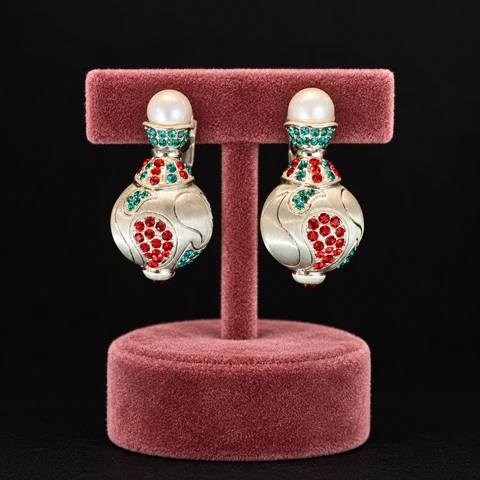 The Diane Reverie Silver-Tone Earrings on a jewelry display — AI-generated styling preview