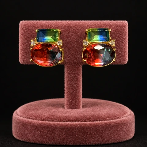 The Blanche Fable Red Earrings on a jewelry display — AI-generated styling preview