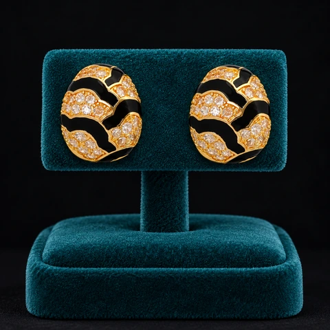 The Sabine Romance Earrings on a jewelry display — AI-generated styling preview