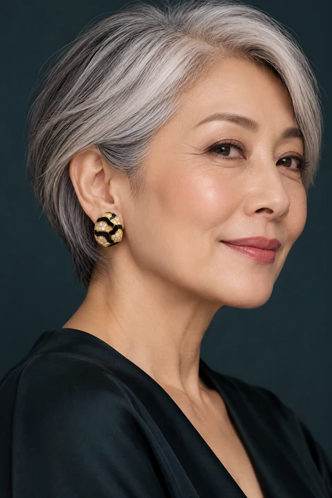The Sabine Romance Earrings worn on a model — AI-generated styling preview
