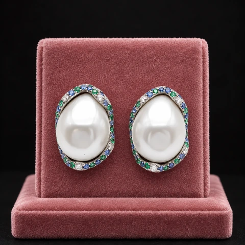 The Gaëlle Romance Earrings on a jewelry display — AI-generated styling preview