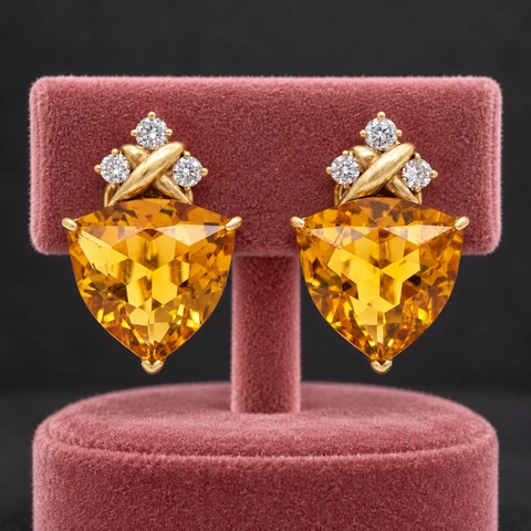 The Rosaline Rhapsody Earrings on a jewelry display — AI-generated styling preview