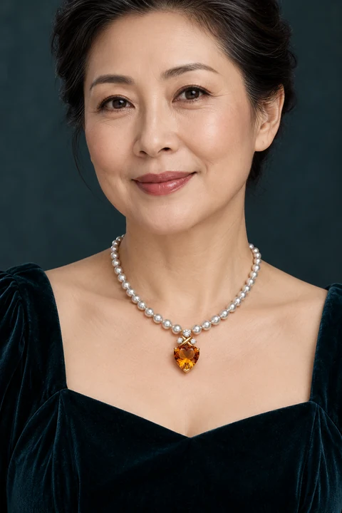 The Rosaline Rhapsody Necklace worn on a model — AI-generated styling preview