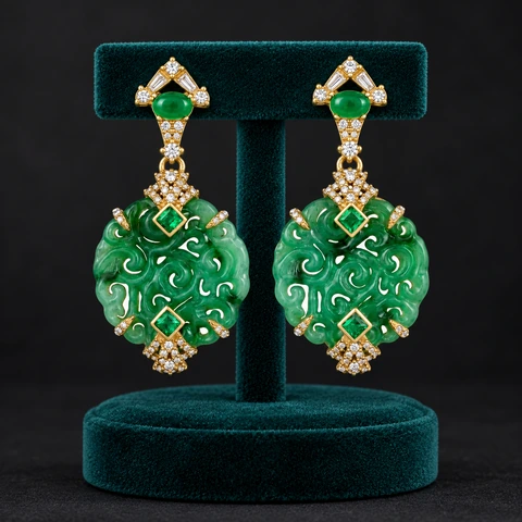The Maëlle Poème Earrings on a jewelry display — AI-generated styling preview