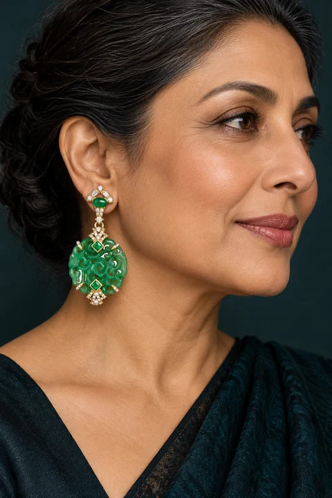 The Maëlle Poème Earrings worn on a model — AI-generated styling preview