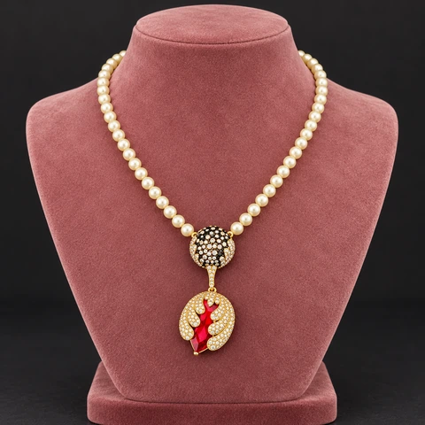 The Madeleine Reverie Necklace on a jewelry display — AI-generated styling preview