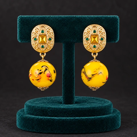 The Madeleine Sonnet Earrings on a jewelry display — AI-generated styling preview