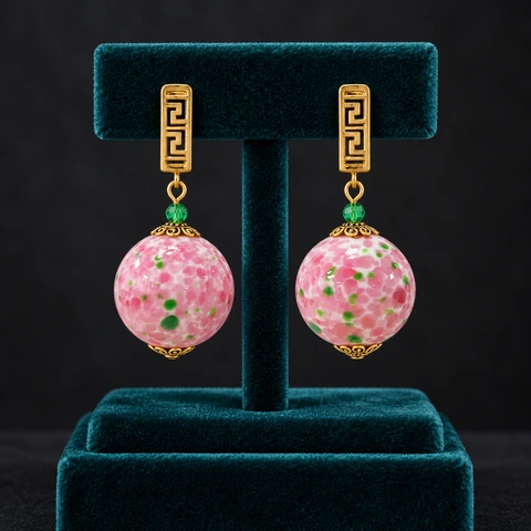 The Iris Arabesque Earrings on a jewelry display — AI-generated styling preview