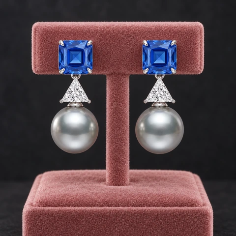 The Sophie Fable Earrings on a jewelry display — AI-generated styling preview