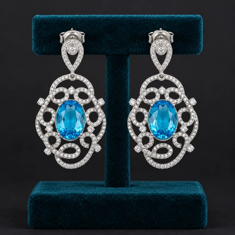 The Agnès Sonata Earrings on a jewelry display — AI-generated styling preview
