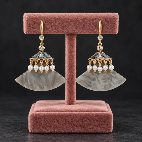 The Léa Jardin Earrings on a jewelry display — AI-generated styling preview