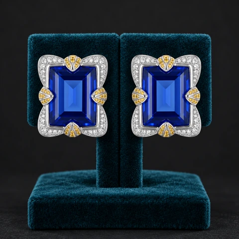 The Marion Sonata Earrings on a jewelry display — AI-generated styling preview