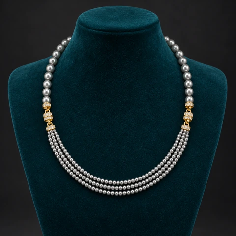 The Vivienne Romance Grey Necklace on a jewelry display — AI-generated styling preview