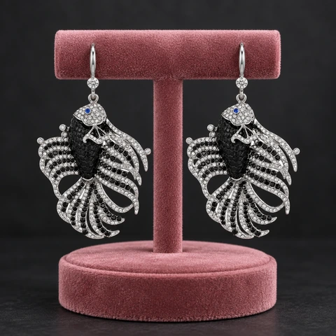 The Céline Muse Earrings on a jewelry display — AI-generated styling preview