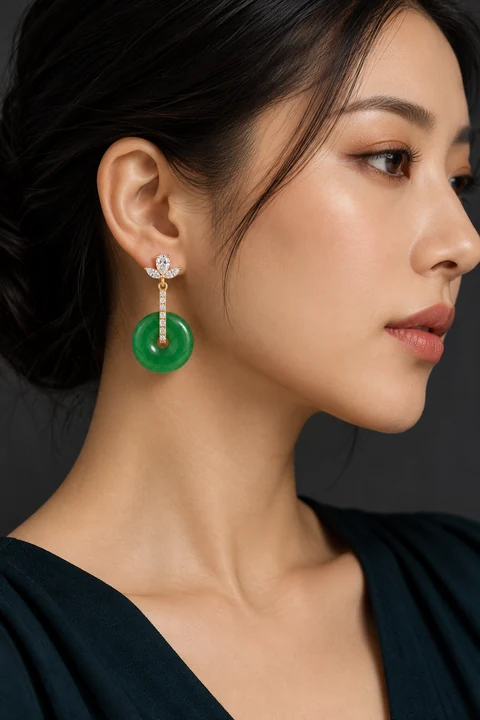 The Léonie Reverie Earrings worn on a model — AI-generated styling preview