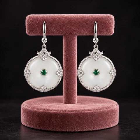 The Camille Sonata Earrings on a jewelry display — AI-generated styling preview