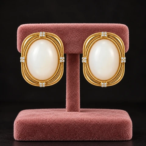 The Joséphine Jardin Earrings on a jewelry display — AI-generated styling preview