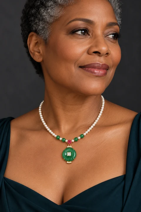 The Héloïse Reverie Necklace worn on a model — AI-generated styling preview