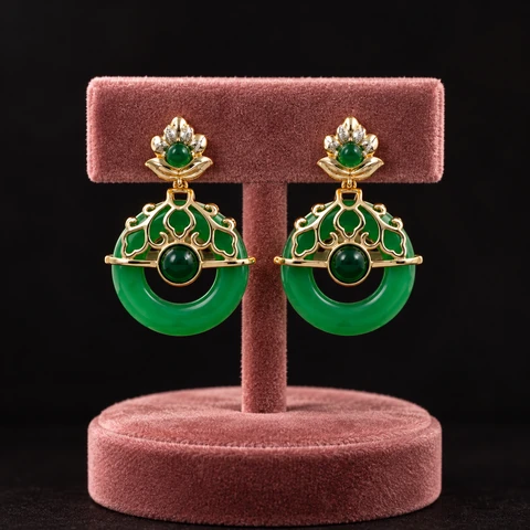 The Astrid Rhapsody Earrings on a jewelry display — AI-generated styling preview