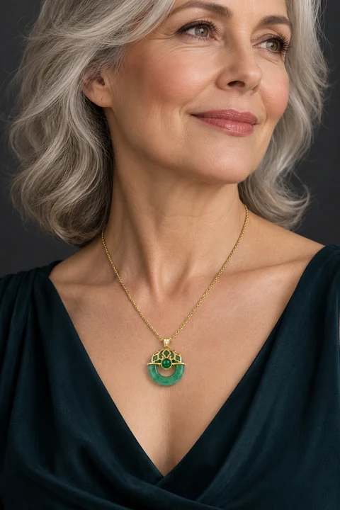 The Astrid Rhapsody Necklace worn on a model — AI-generated styling preview